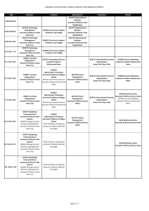 MASTER`S and DOCTORAL COURSE SCHEDULE FOR FOREIGN