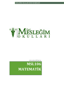 MSL106 Matematik - Mesleğim Okulları