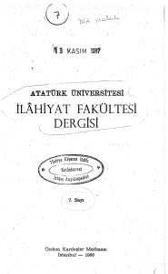 . iLAHiYAT F AKÜL TESİ