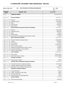 1.4 giderlerin ekonomik sınıflandırılması tablosu