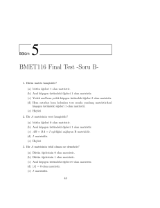 BMET116 Final Test -Soru B-