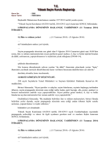 Yüksek Seçim Kurulunun 6/6/2014 tarihli, 2014/2913 sayılı kararının