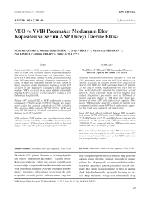 VDD ve VVIR Pacemaker Modlar›n›n Efor Kapasitesi