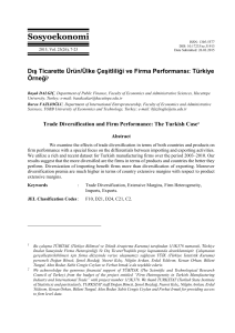 Dış Ticarette Ürün/Ülke Çeşitliliği ve Firma Performansı: Türkiye