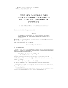 (α,m)-CONVEX FUNCTIONS - Hacettepe Journal of Mathematics