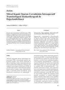 Mitral Kapak Onarım Cerrahisinin İntraoperatif