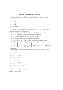 ENM121 Matematik I-Problemler 1 1)Asagıdaki devirli ondalık