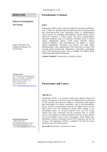 DERLEME Paraoksonaz ve Kanser Paraoxonase and Cancer