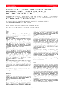 koroner bypass cerrahisi yapılan hastalarda renal dozda dopamin