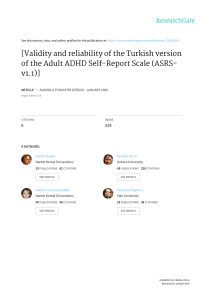 Validity and reliability of the Turkish version of the Adult