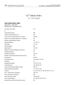 12th Volume Index 12. Cilt Dizini