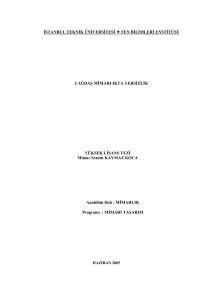 İSTANBUL TEKNİK ÜNİVERSİTESİ FEN BİLİMLERİ ENSTİTÜSÜ