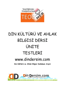 DİN KÜLTÜRÜ VE AHLAK BİLGİSİ DERSİ ÜNİTE