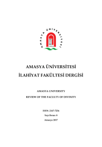 AMASYA ÜNİVERSİTESİ İLAHİYAT FAKÜLTESİ DERGİSİ