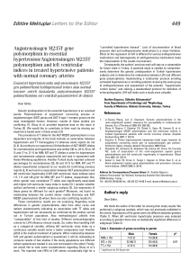 Angiotensinogen M235T gene polymorphism in