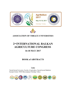 2nd INTERNATIONAL BALKAN AGRICULTURE CONGRESS