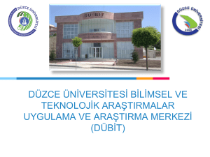 thıs ıs your presentatıon tıtle - Düzce Üniversitesi Bilimsel ve
