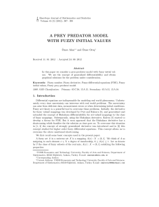 a prey predator model with fuzzy initial values