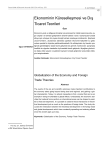 Ekonominin Küreselleşmesi ve Dış Ticaret Teorileri