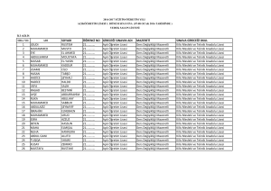 SOYADI ÖĞRENCİ NO GİRECEĞİ SINAVIN ADI MAZERETİ SINAVA