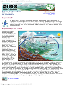 Su Çevrimi - The Water Cycle: Summary, from USGS Water Science