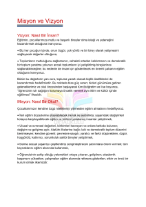 Misyon ve Vizyon - ÇANAKKALE / ÇAN / Osman Caneri İlkokulu