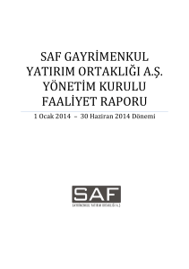 SAF GYO Faaliyet Raporu 2014 Q2 Final