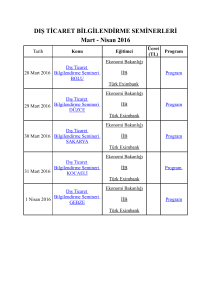 DIŞ TİCARET BİLGİLENDİRME SEMİNERLERİ Mart