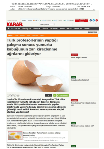 türk profesörlerının yaptıgı çalısma sonucu yumurta kabugunun