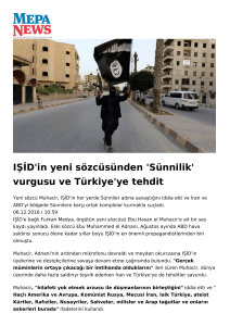 IŞİD`in yeni sözcüsünden `Sünnilik` vurgusu ve Türkiye