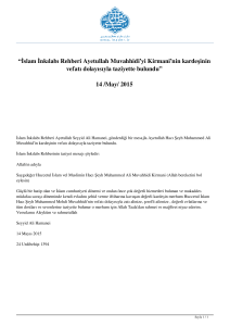 İslam İnkılabı Rehberi Ayetullah Muvahhidi`yi Kirmani`nin