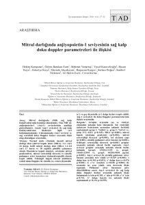 Mitral darlığında anjiyopoietin-1 seviyesinin sağ kalp doku doppler