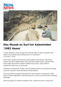 Ebu Musab es Suri`nin kaleminden `1982 Hama`