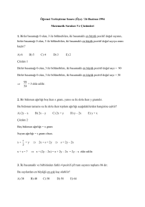 1994 öys sınavı- matematik soru ve çözümleri