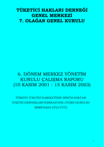THD 6. Dönem Merkez Yönetim Kurulu Çalışma Raporu (2001