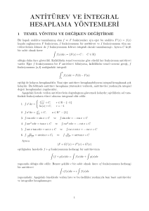 ant türev ve ntegral hesaplama yöntemler