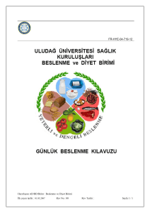 Günlük Beslenme Kılavuzu - Uludağ Üniversitesi Sağlık Kuruluşları