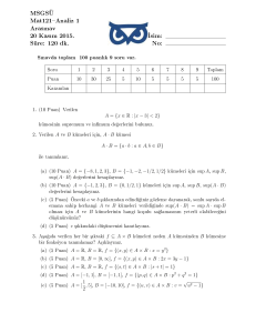 MSGSÜ Mat121 Analiz 1 Aras nav 20 Kas m 2015