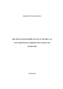 hes hacılar elektrik sanayi ve ticaret a.ş. payların halka