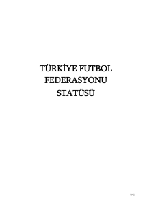 türkiye futbol federasyonu statüsü