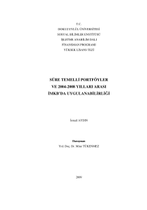 süre temelli portföyler ve 2004-2008 yılları arası imkb`da