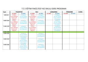 t.ü. eğitim fakültesi yaz okulu ders programı