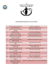 etik değerler bilgi kaynak listesi - Hukuk Müşavirliği