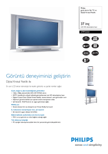 37PF5320/10 Philips geniş ekran flat TV ve Dijital Kristal Netlik