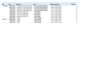 GÜN SAAT PROGRAM DERS ÖĞRETİM ELEMANI DERSLİK