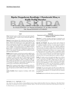 13033_Bipolar duygu.indd - Turkish Journal of Psychiatry