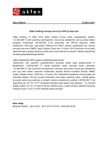 Basın Bülteni 23 Ekim 2010 Akfen Holding sermaye artımı için SPK