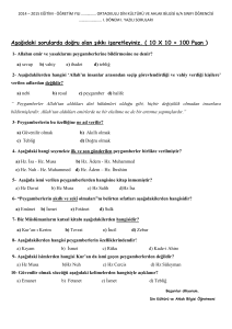 16681_6. Sınıf Din Kültürü Ve Ahlak Bilgisi Bep Yazılısı