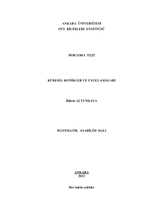 ANKARA ÜNİVERSİTESİ FEN BİLİMLERİ ENSTİTÜSÜ DOKTORA