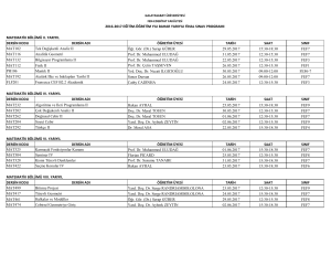 MATEMATİK BÖLÜMÜ II. YARIYIL DERSİN KODU DERSİN ADI